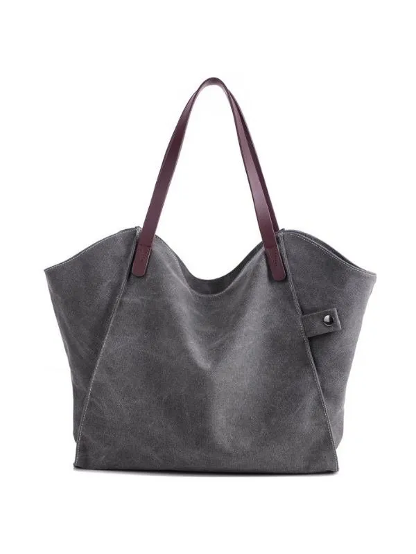 Durable Canvas Handbag Casual Large Capacity Shoulder Bag