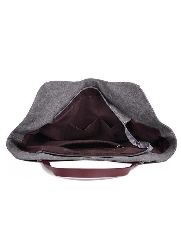 Durable Canvas Handbag Casual Large Capacity Shoulder Bag