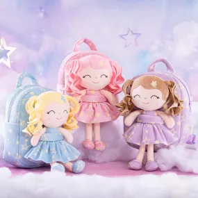 Gloveleya 9-inch Personalized Plush Curly Star Dolls Backpack Gifts