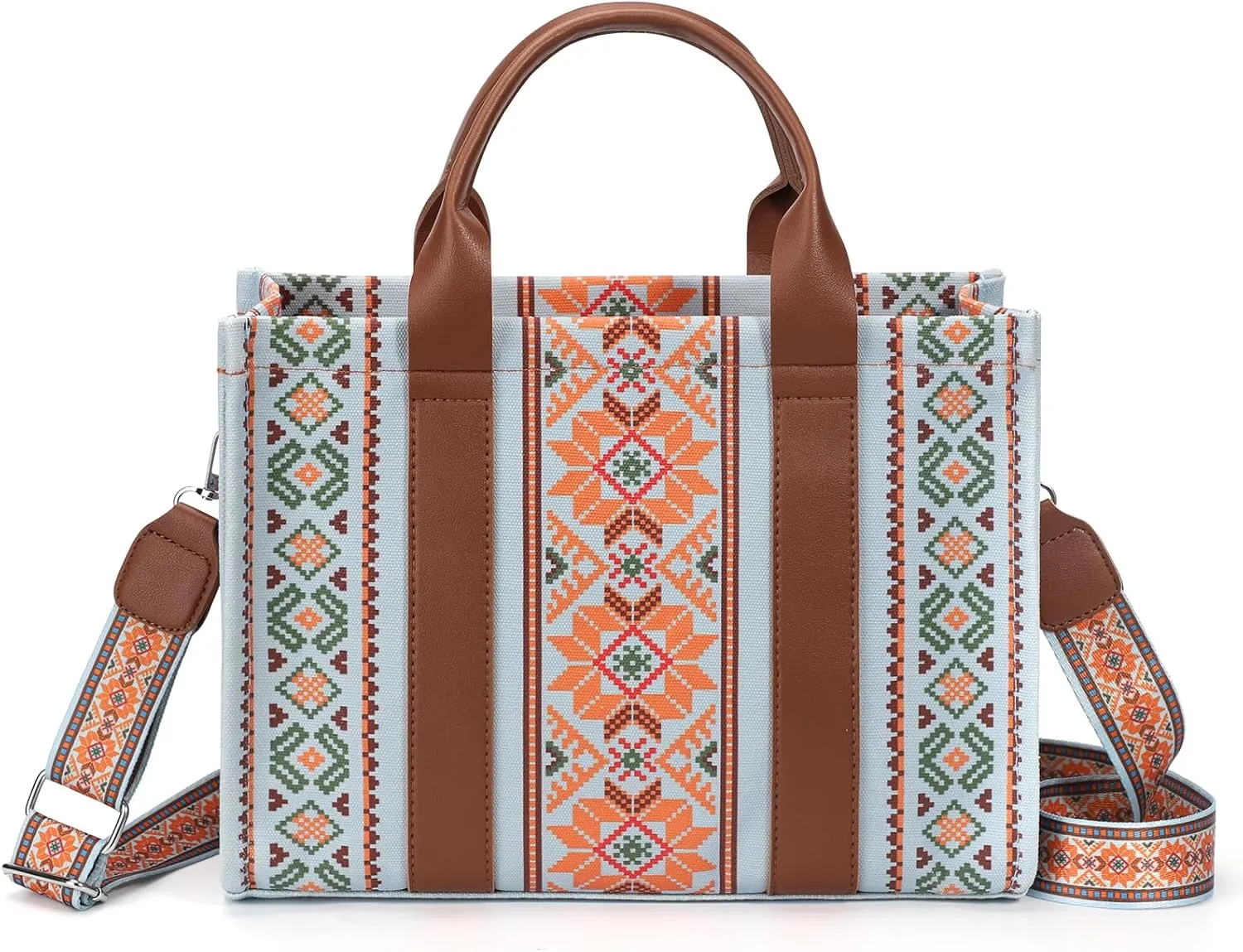 hatisan Canvas Tote Bag for Women Western Purses Shoulder Boho Bag Crossbody Bag Handbags Wallet