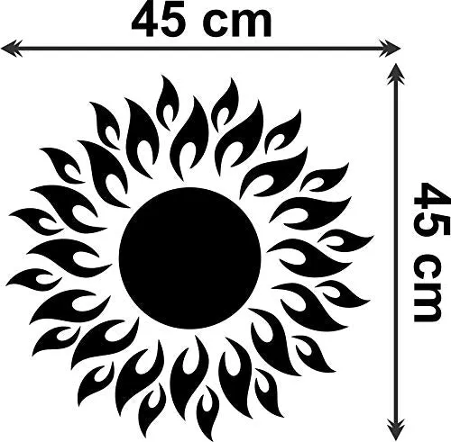 KC Decor Mirror Acrylic Silver Sun Flower Design Wall Decorative Sticker Self Adhesive (Mirror Acrylic )