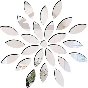 KC Decor Mirror Silver Acrylic Beautiful Flower Design Wall Acrylic Sticker for Hoe Wall Decoration (Mirror Colorful)