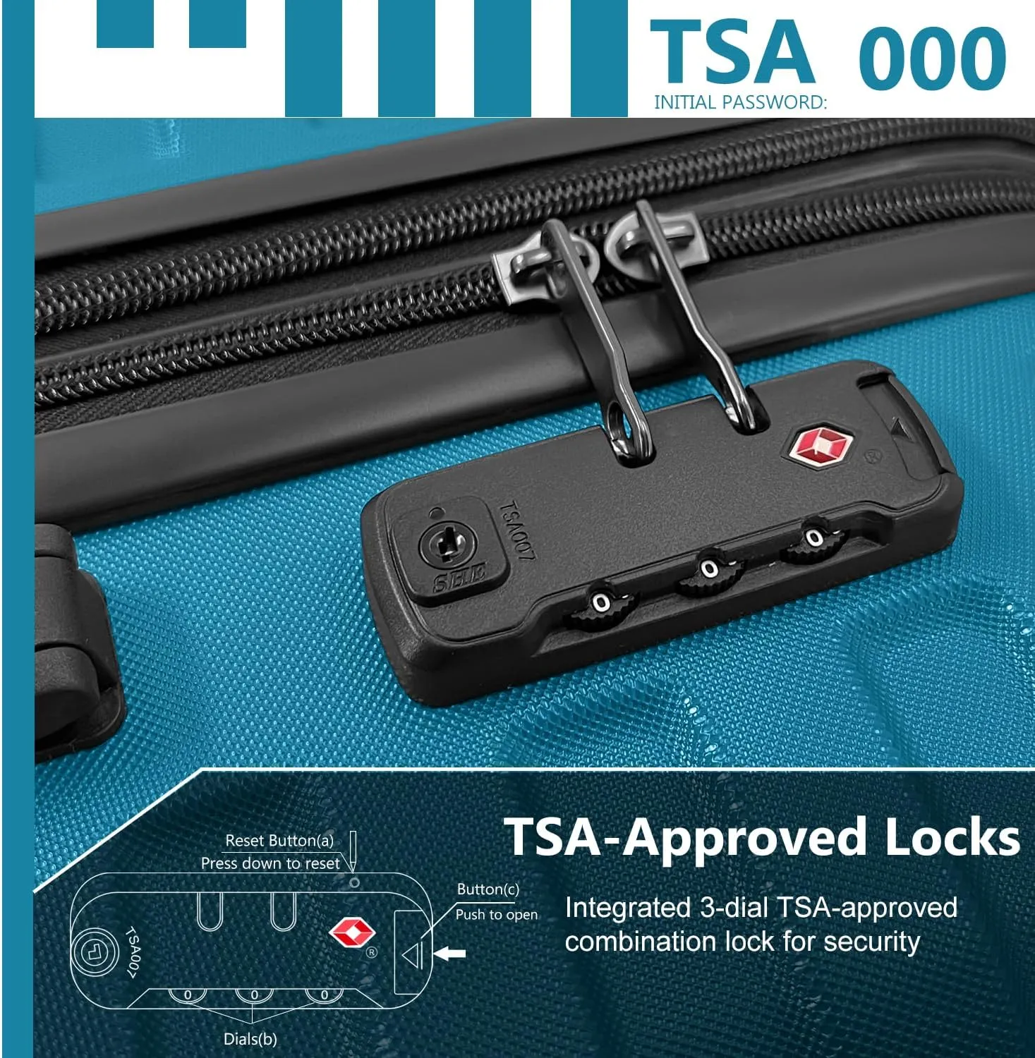 LARVENDER Luggage Sets for Women 6 Piece Hardside Expandable Suitcases with Wheels TSA Lock, Lightweight Travel Carry On Suitcase Set with Two Cosmetic Cases, Blue