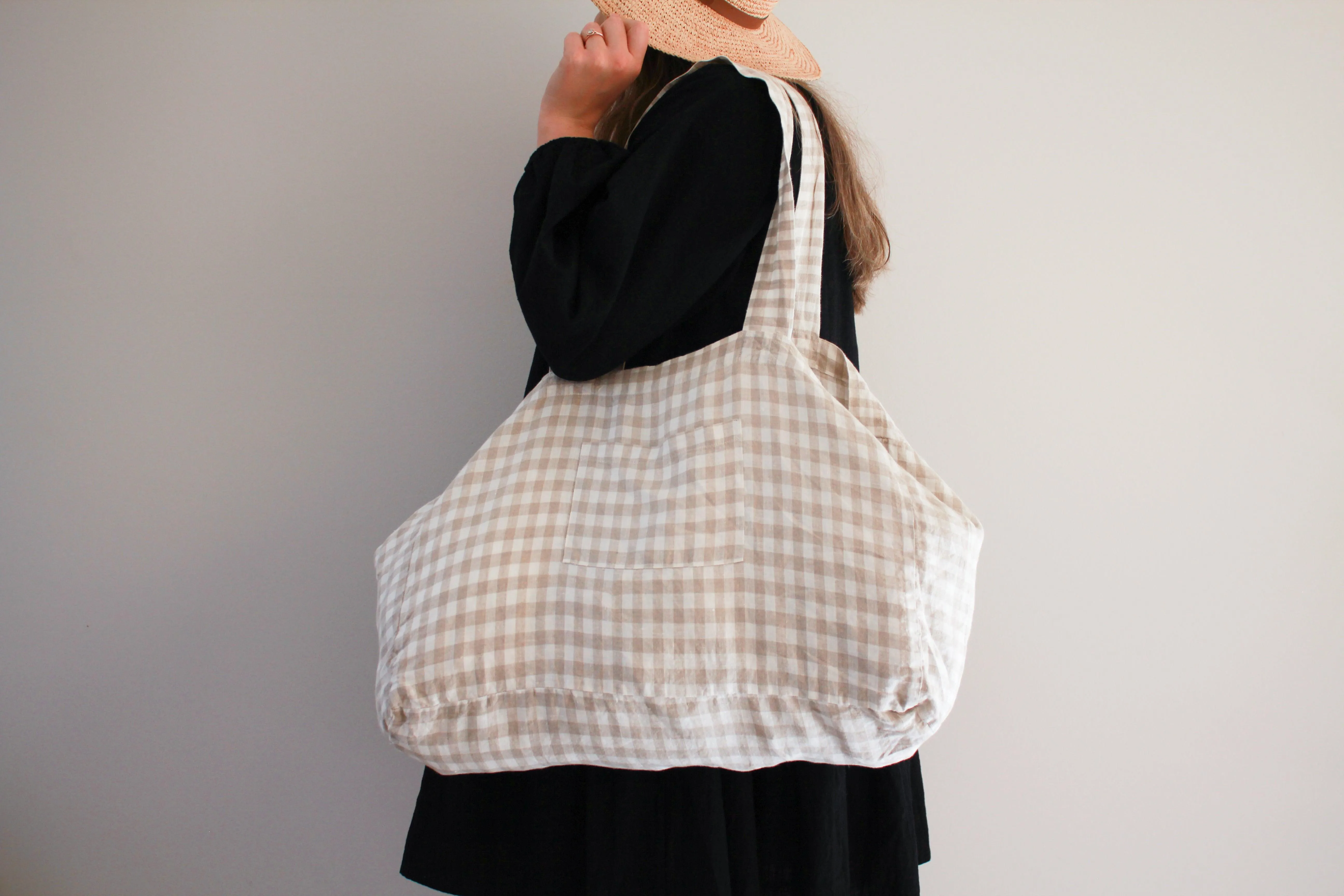 Linen Tote - GINGHAM