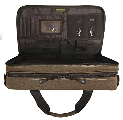 Mobile Edge Eco-Friendly Canvas 17" Macbook Briefcase, Laptop Case In Olive