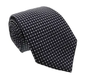 Moschino  Taditional Dot Weave Black Silk Tie