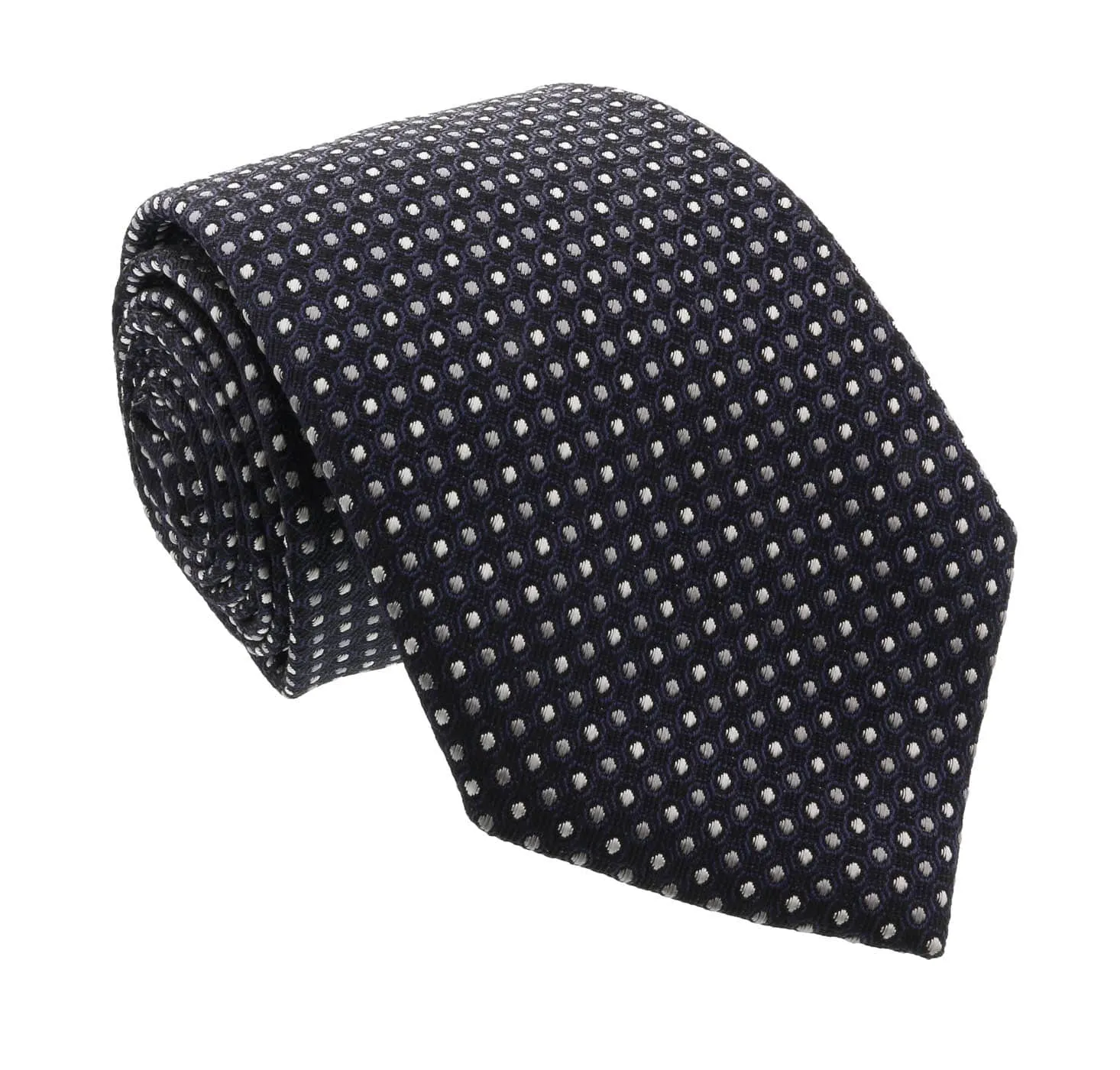 Moschino  Taditional Dot Weave Black Silk Tie
