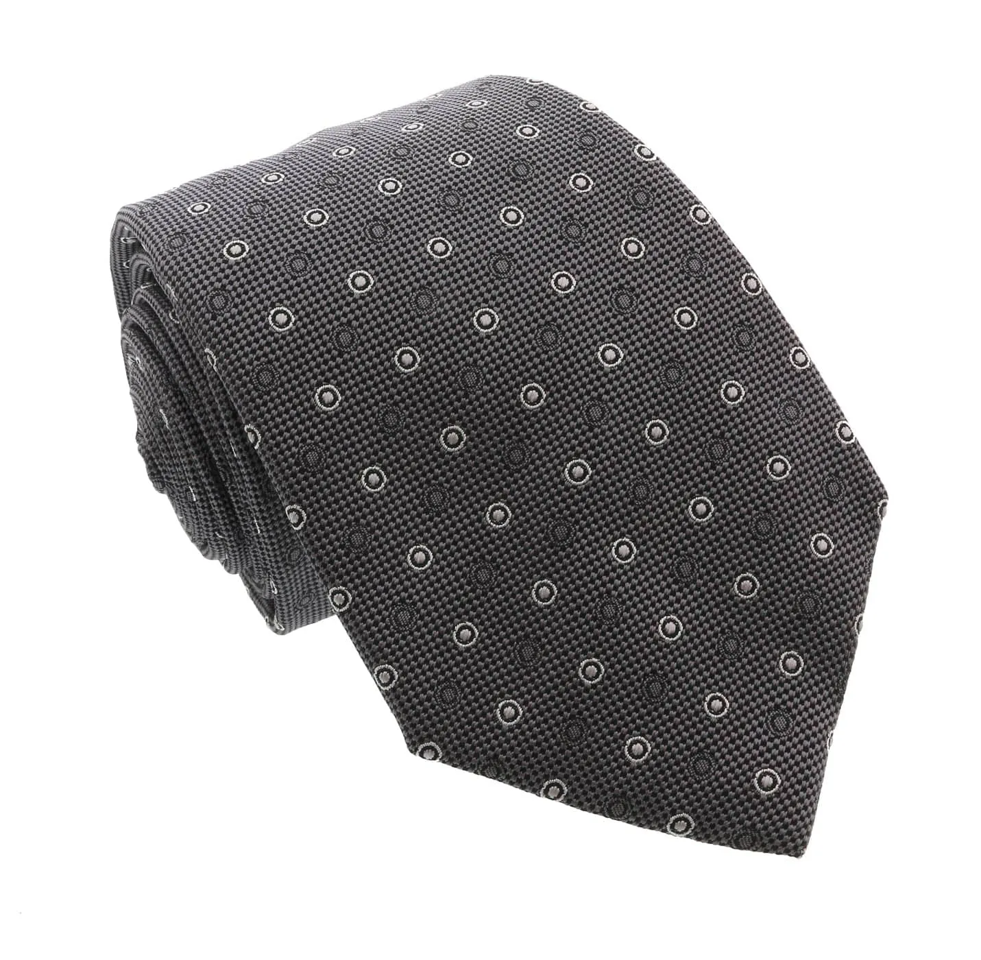 Moschino  Taditional Dot Weave Grey Silk Tie