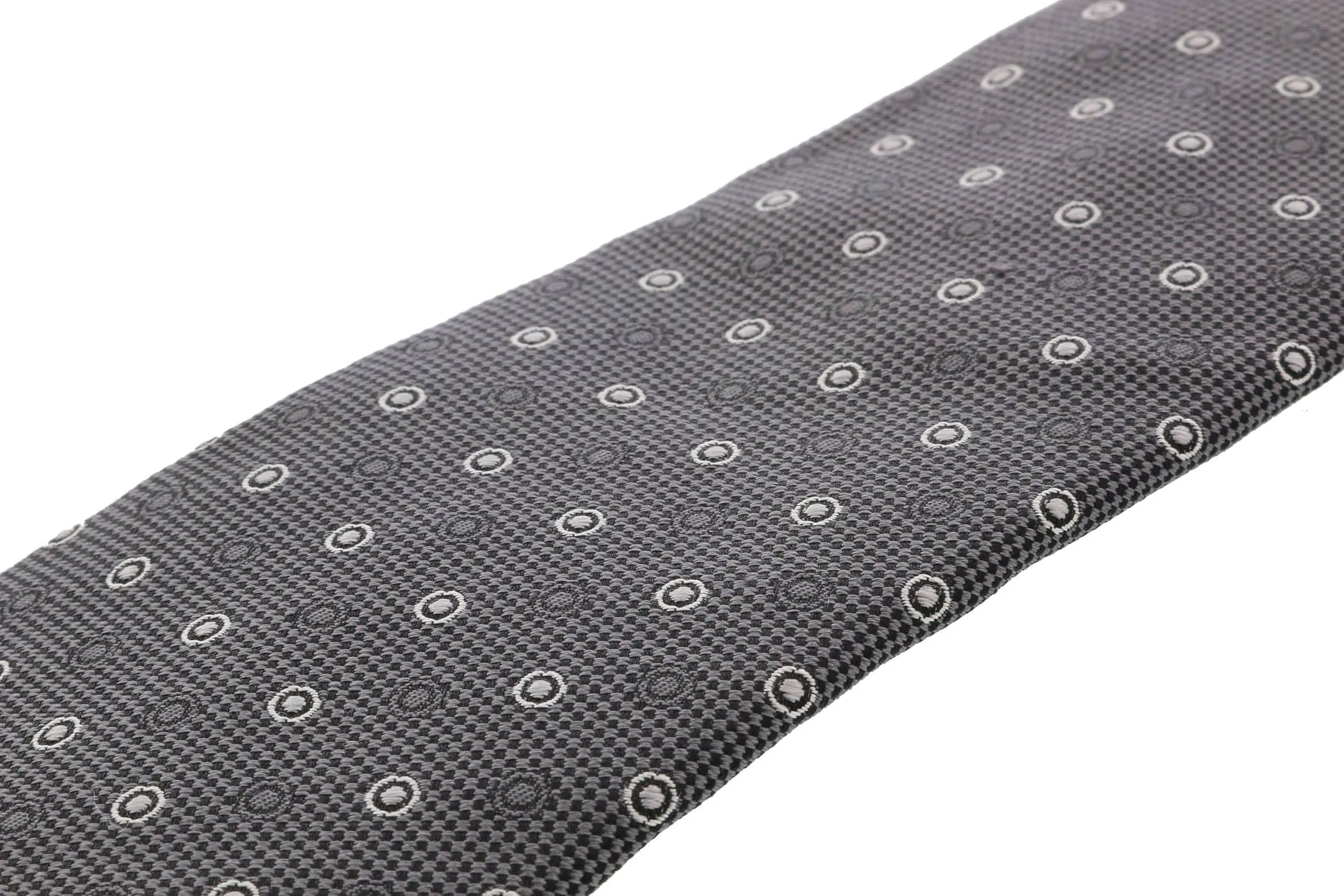 Moschino  Taditional Dot Weave Grey Silk Tie