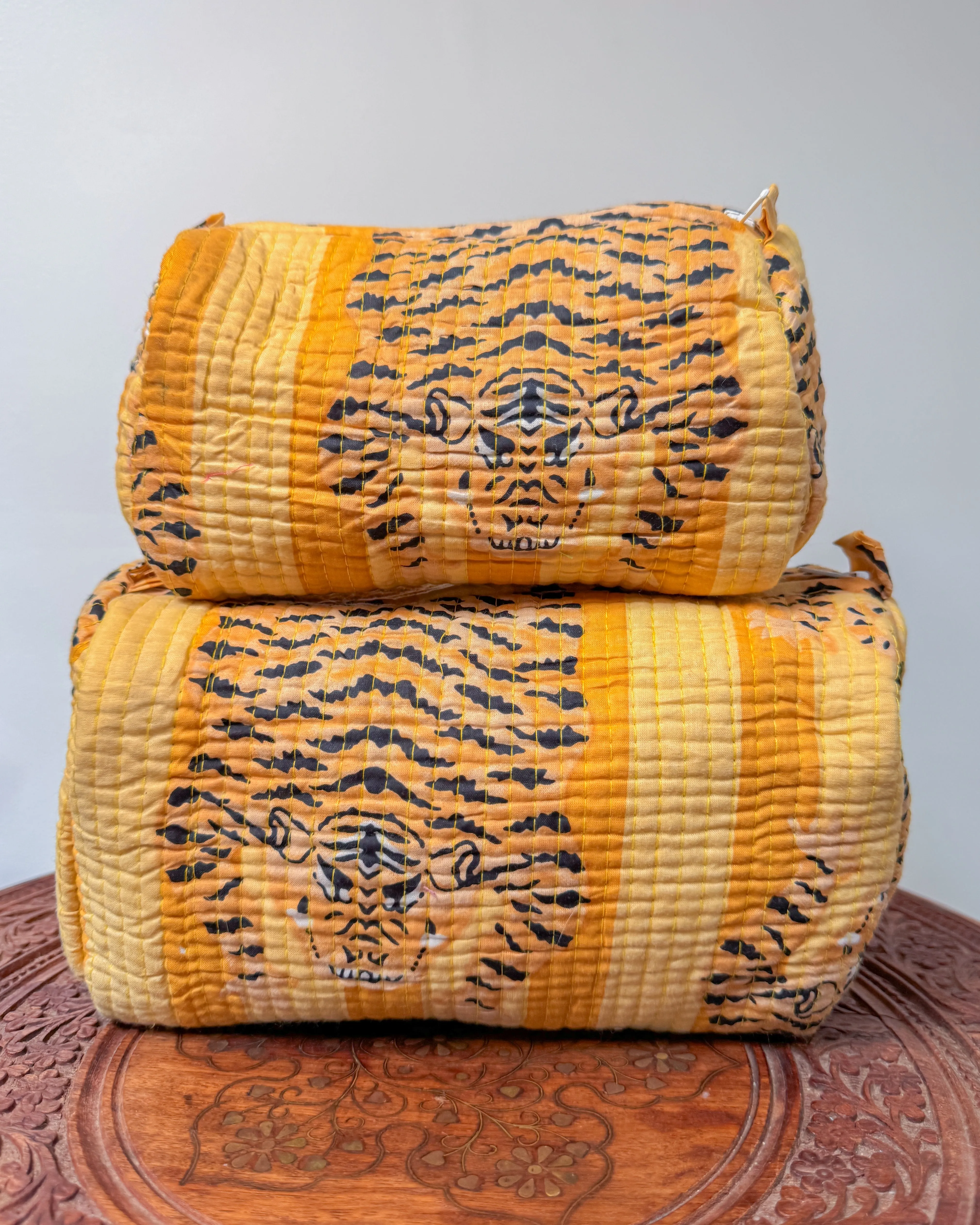Tiger yellow l Handmade Quilted Cotton Bag