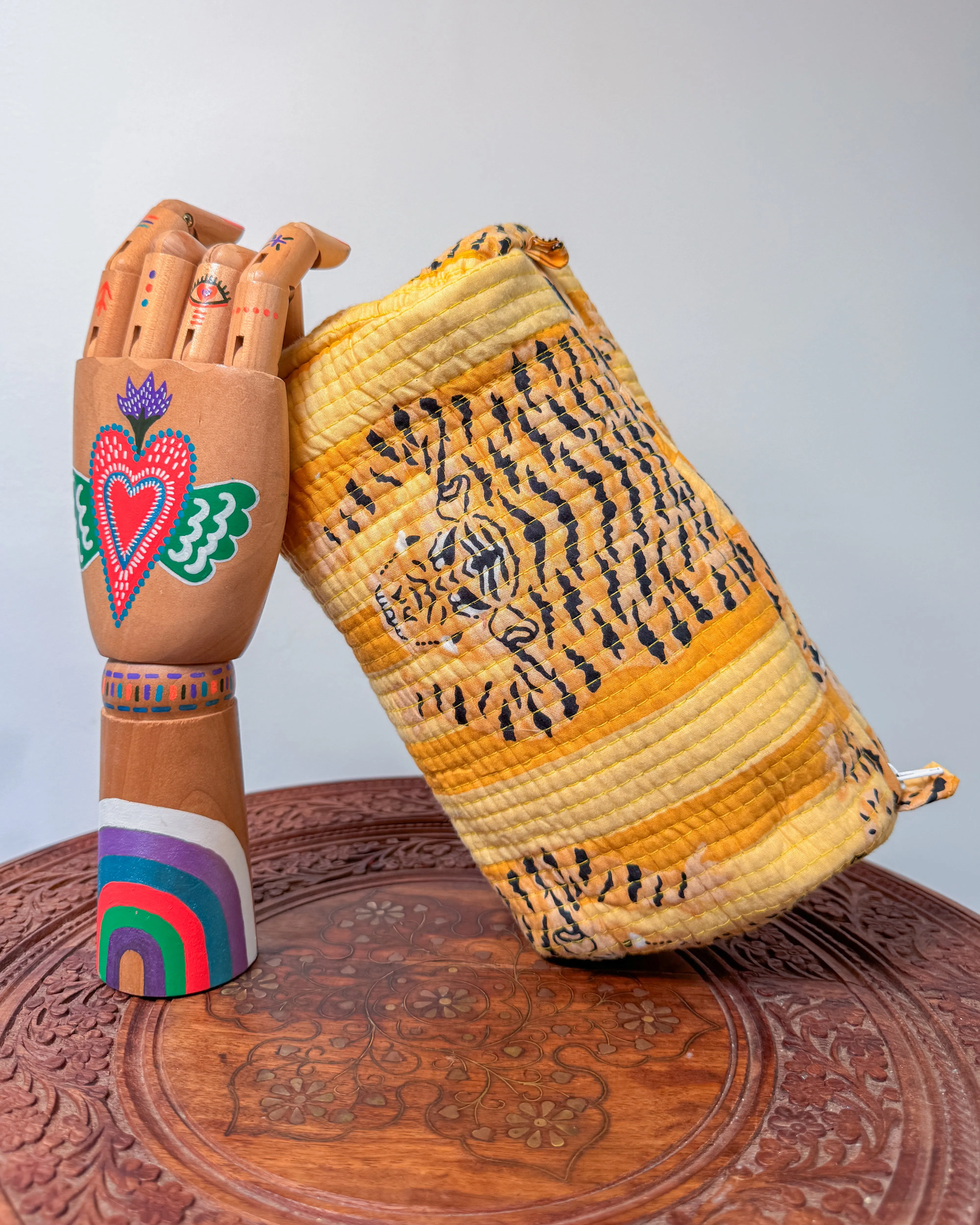 Tiger yellow l Handmade Quilted Cotton Bag