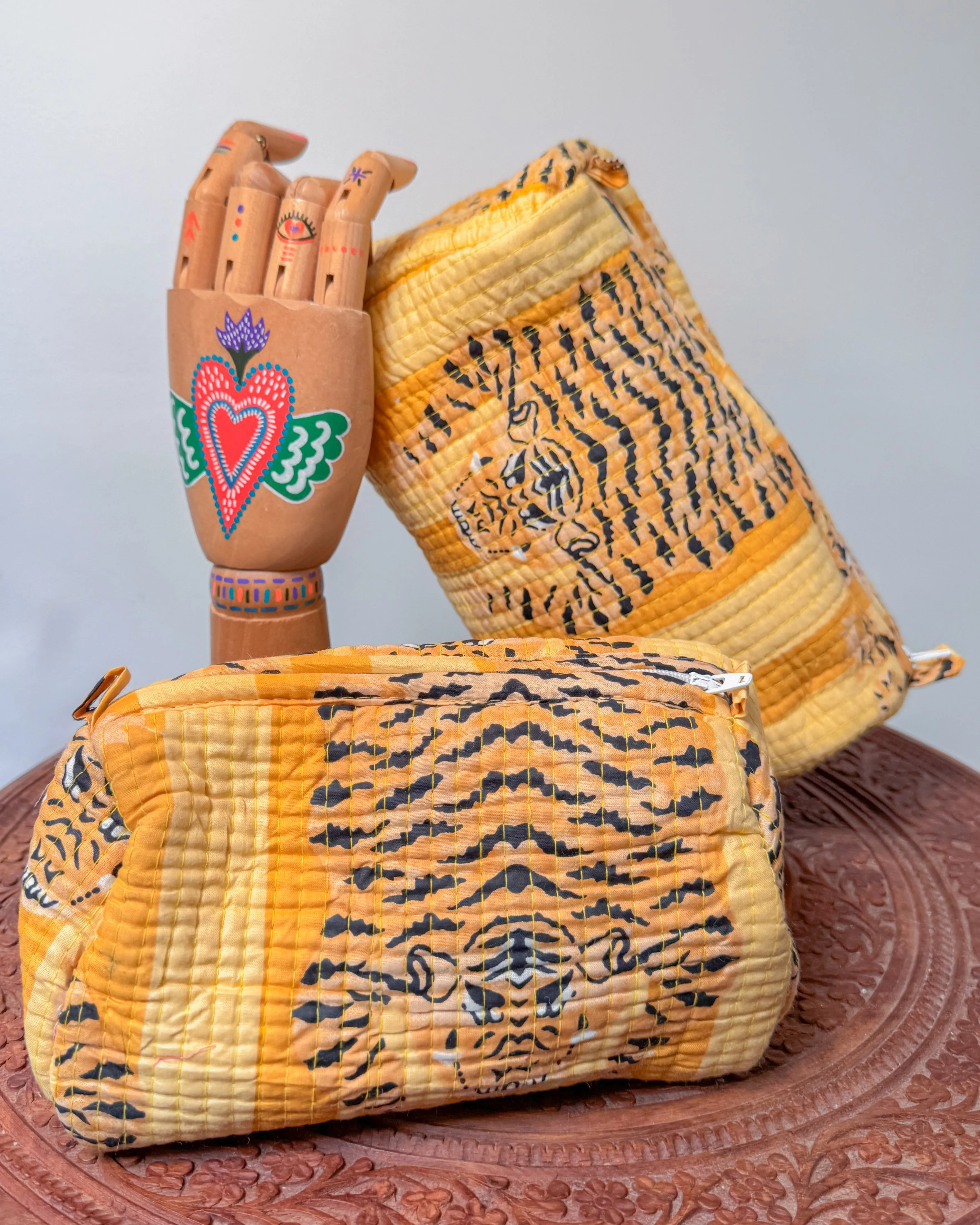 Tiger yellow l Handmade Quilted Cotton Bag