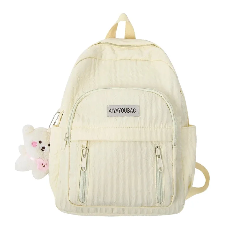 UAKISS  -  Fresh School Bags For Teenage Girls Cute Sweet Backpacks Japan And Korea Small Book Bags Fashion Pink Nylon Satchels