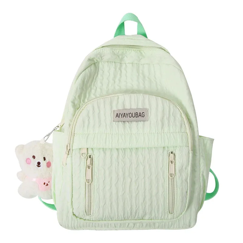 UAKISS  -  Fresh School Bags For Teenage Girls Cute Sweet Backpacks Japan And Korea Small Book Bags Fashion Pink Nylon Satchels