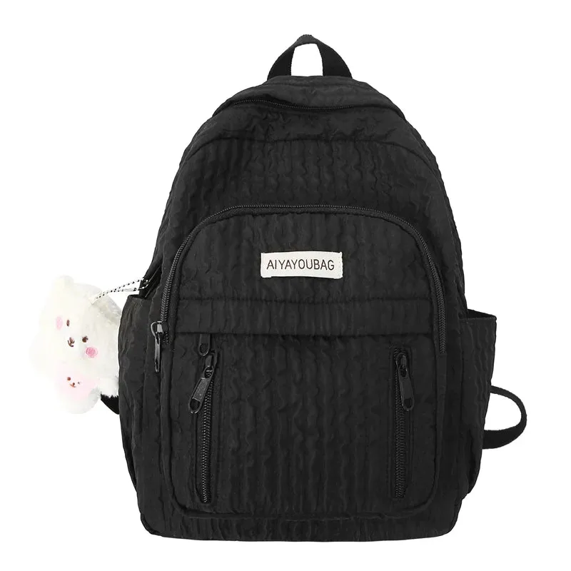 UAKISS  -  Fresh School Bags For Teenage Girls Cute Sweet Backpacks Japan And Korea Small Book Bags Fashion Pink Nylon Satchels