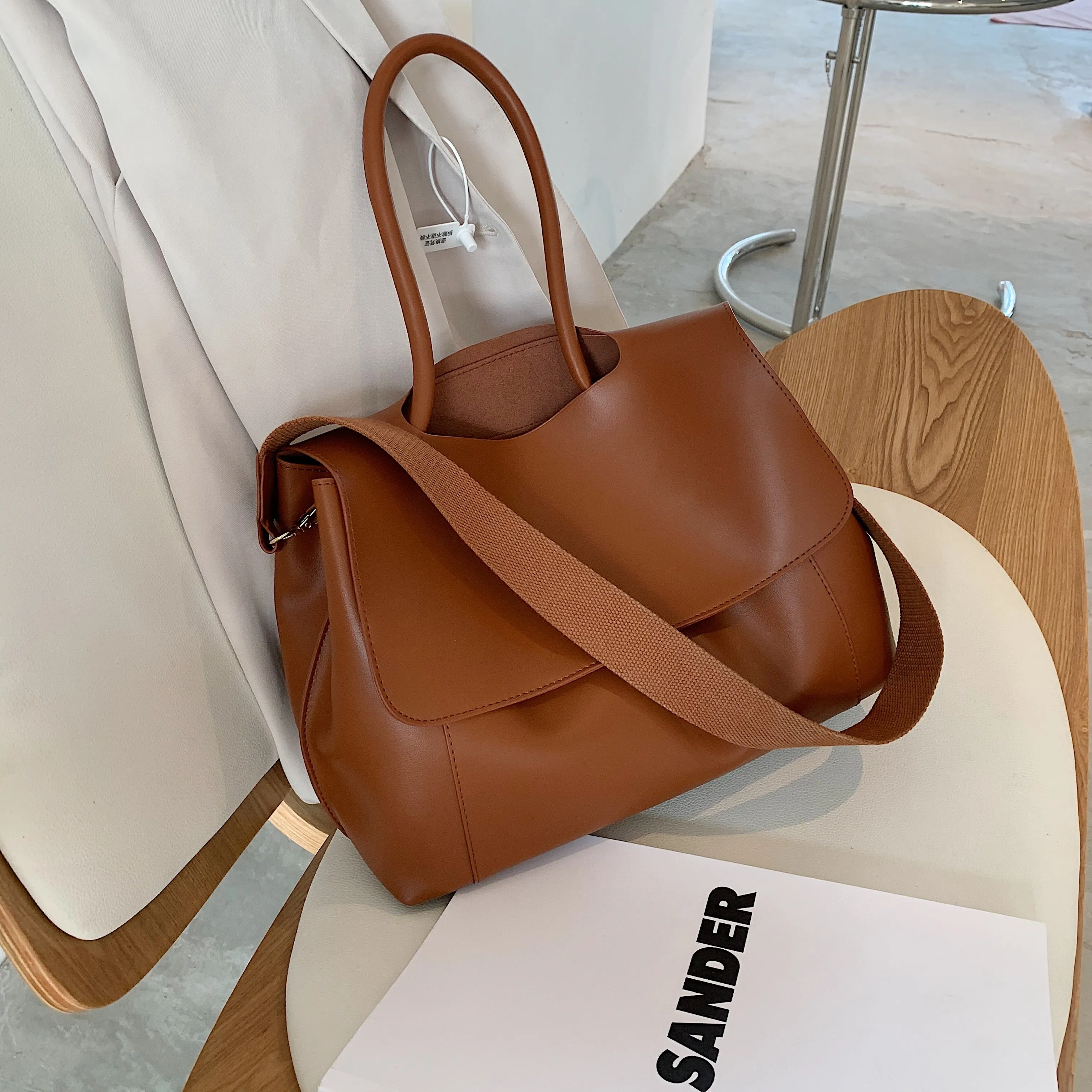 Vvsha Big Capacity PU Leather Handbag For Women 2022 Tend Branded Large Shoulder Lady Crossbody Purses