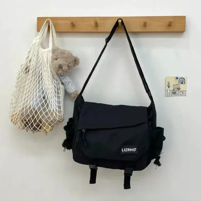 Vvsha Messenger Bag Japanese Handbags School Korean Single Shoulder Girl Student Hong Kong Style Retro Large Capacity Postman Women's