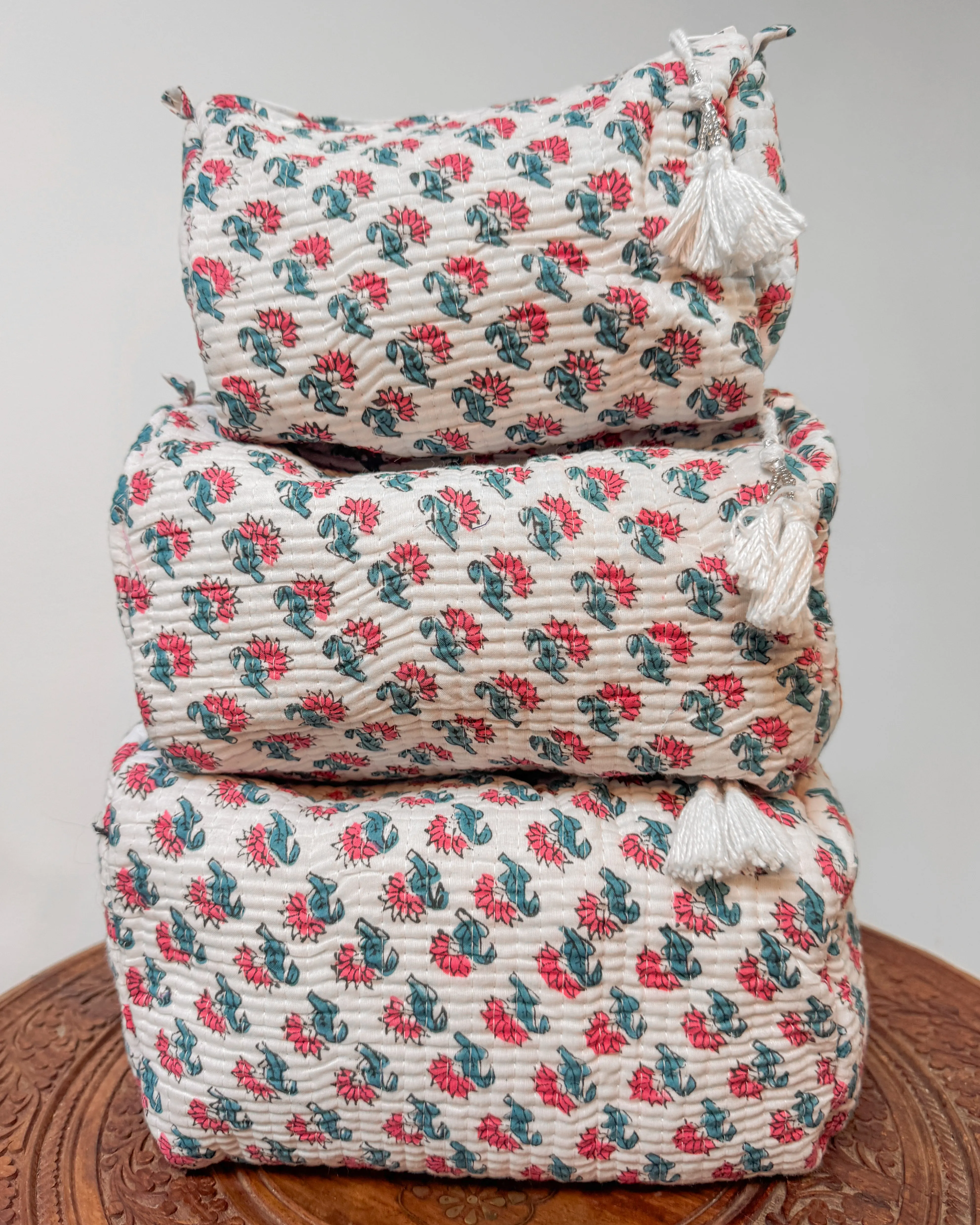 White l Handmade Quilted Cotton Bag