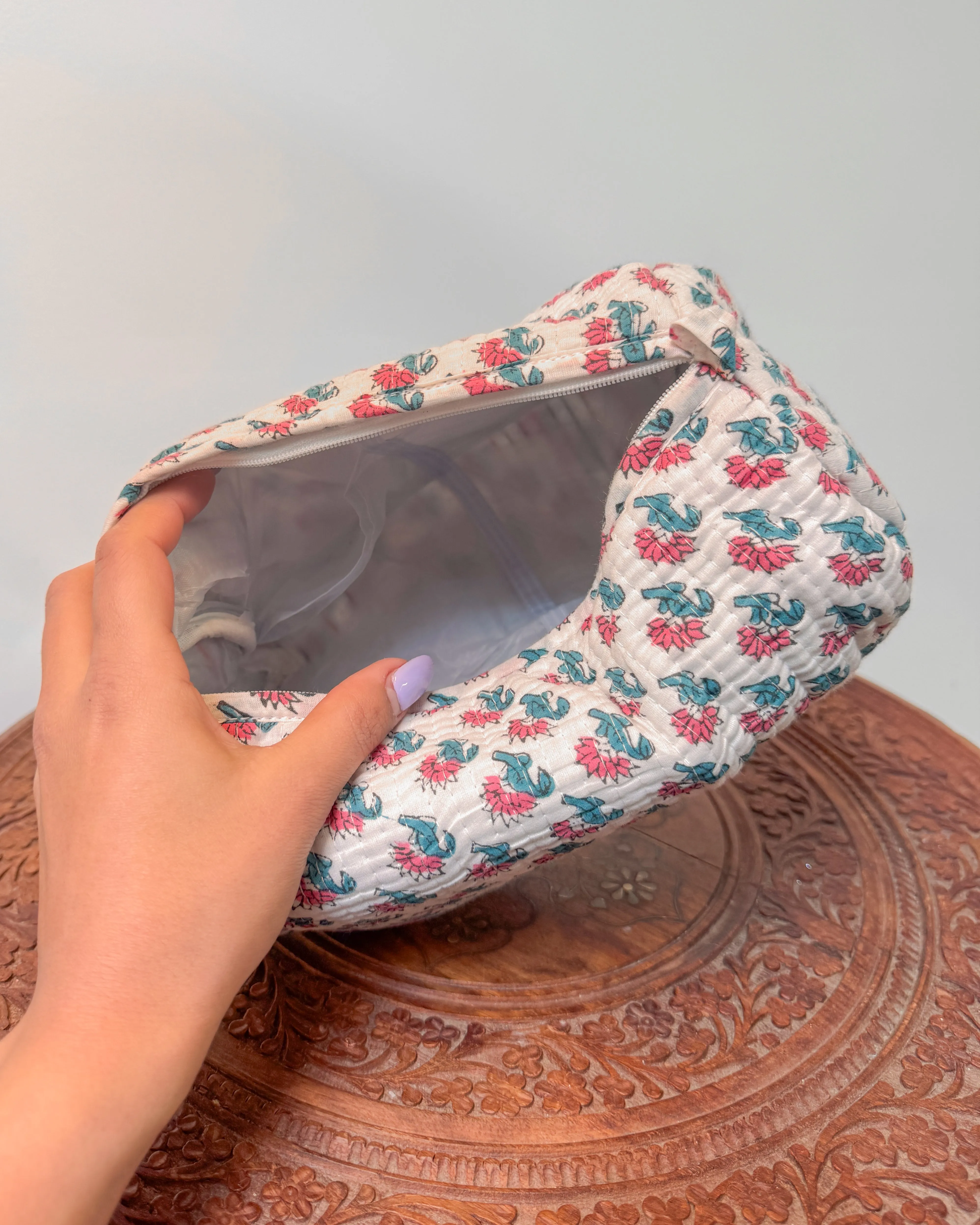 White l Handmade Quilted Cotton Bag