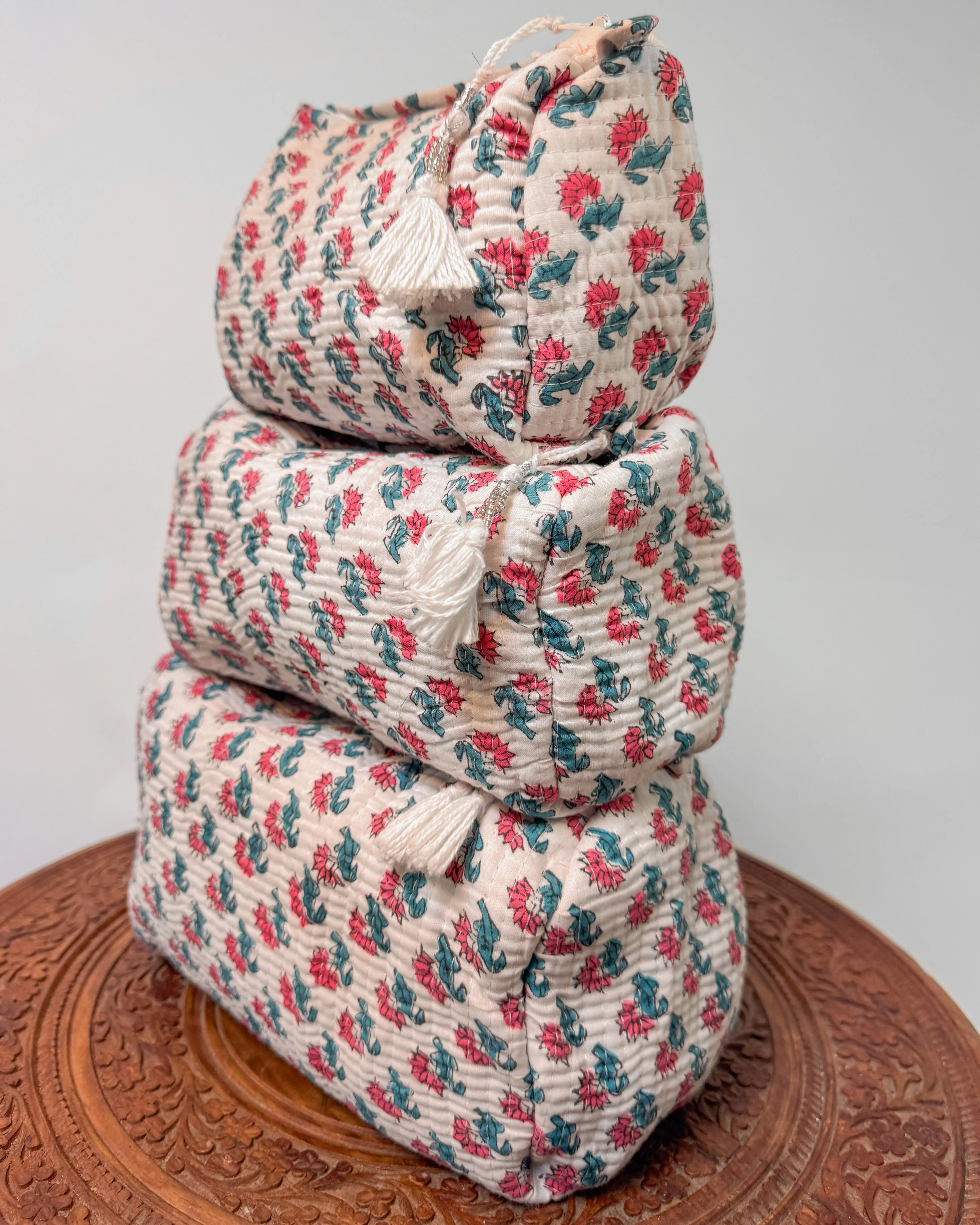White l Handmade Quilted Cotton Bag