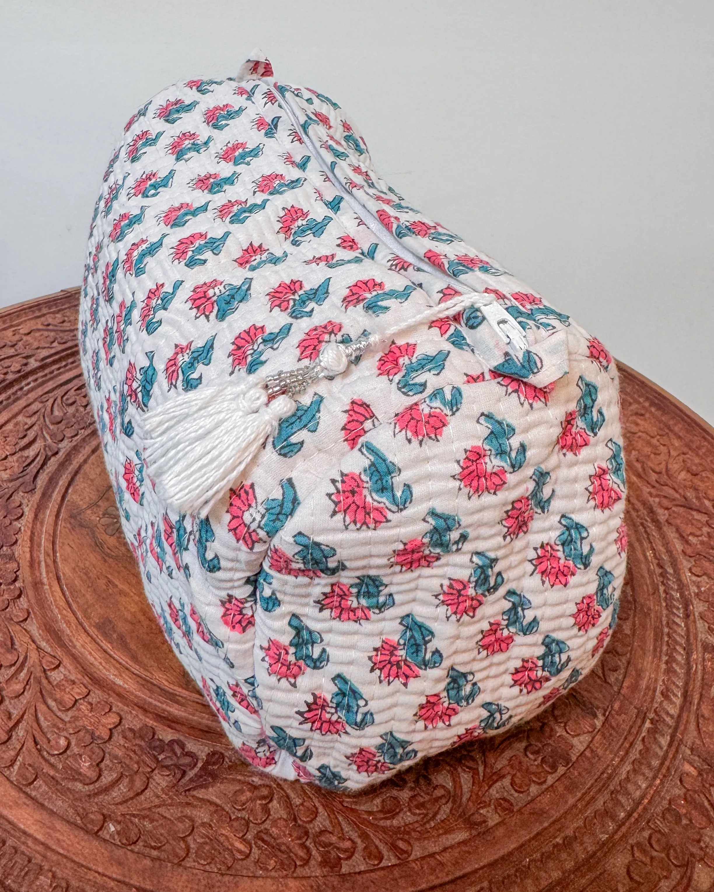 White l Handmade Quilted Cotton Bag