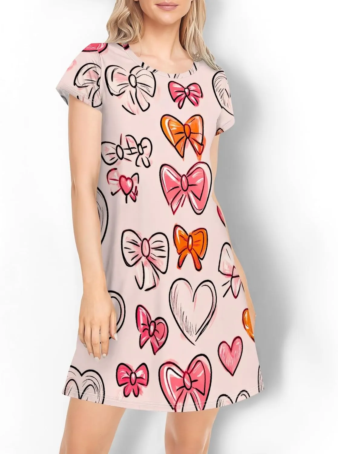 Women's Casual Loose T-Shirt A-line Dress Summer Swing Short Sleeve Dresses Sexy Fashion Mini Sundress Vacation Clothing