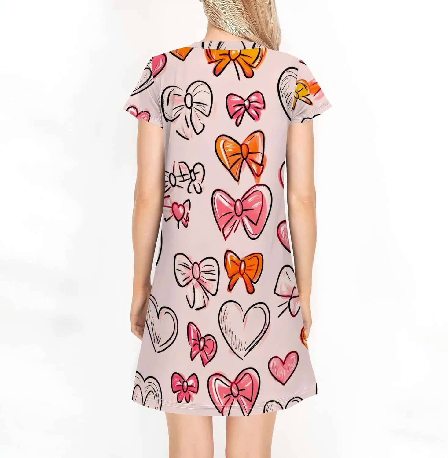 Women's Casual Loose T-Shirt A-line Dress Summer Swing Short Sleeve Dresses Sexy Fashion Mini Sundress Vacation Clothing