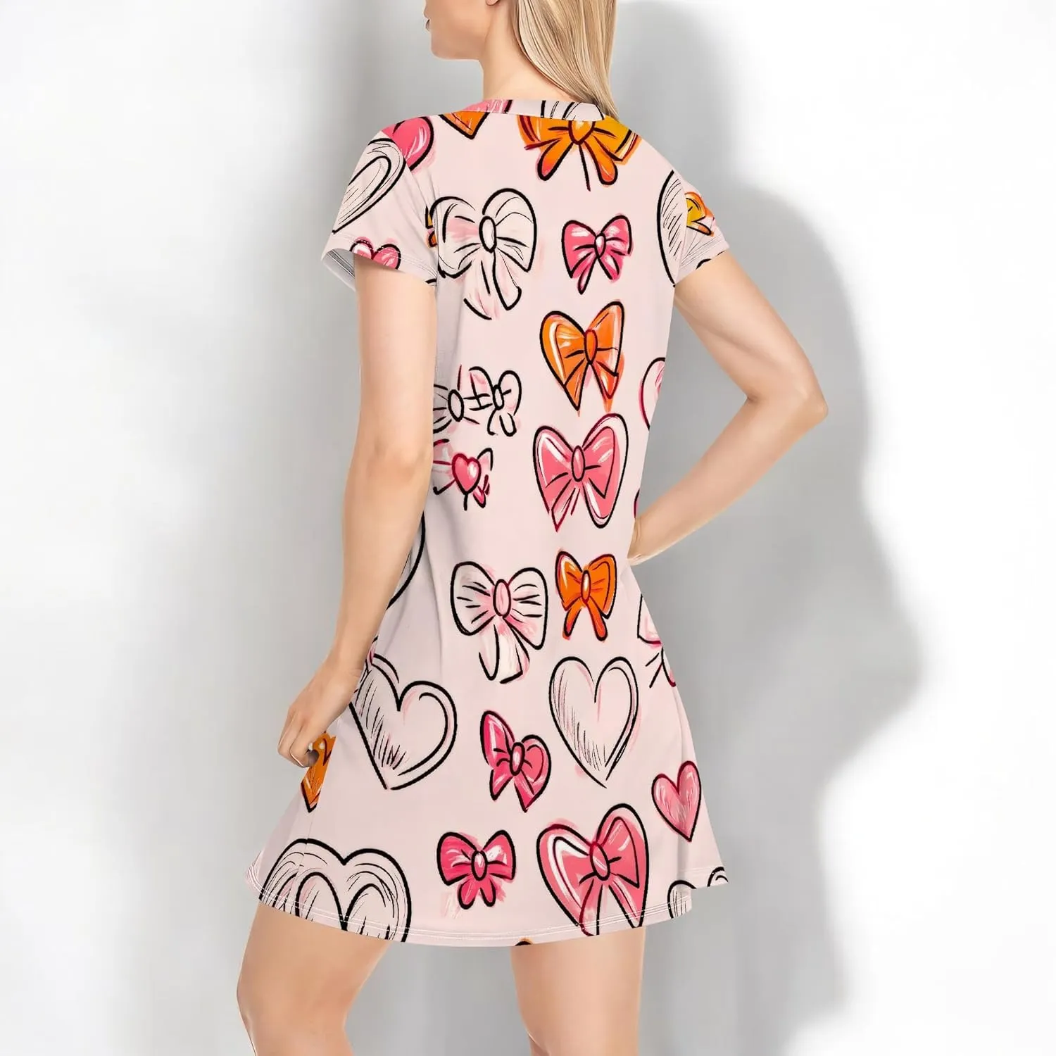 Women's Casual Loose T-Shirt A-line Dress Summer Swing Short Sleeve Dresses Sexy Fashion Mini Sundress Vacation Clothing