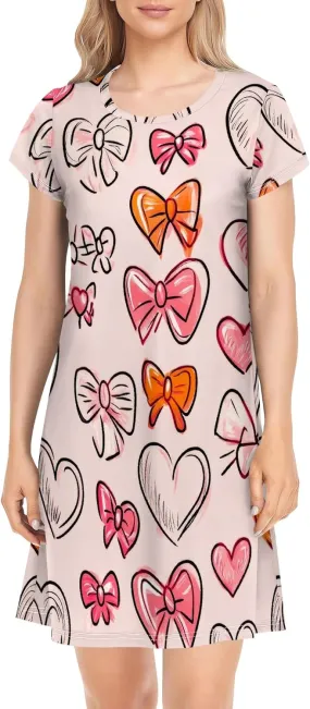 Women's Casual Loose T-Shirt A-line Dress Summer Swing Short Sleeve Dresses Sexy Fashion Mini Sundress Vacation Clothing