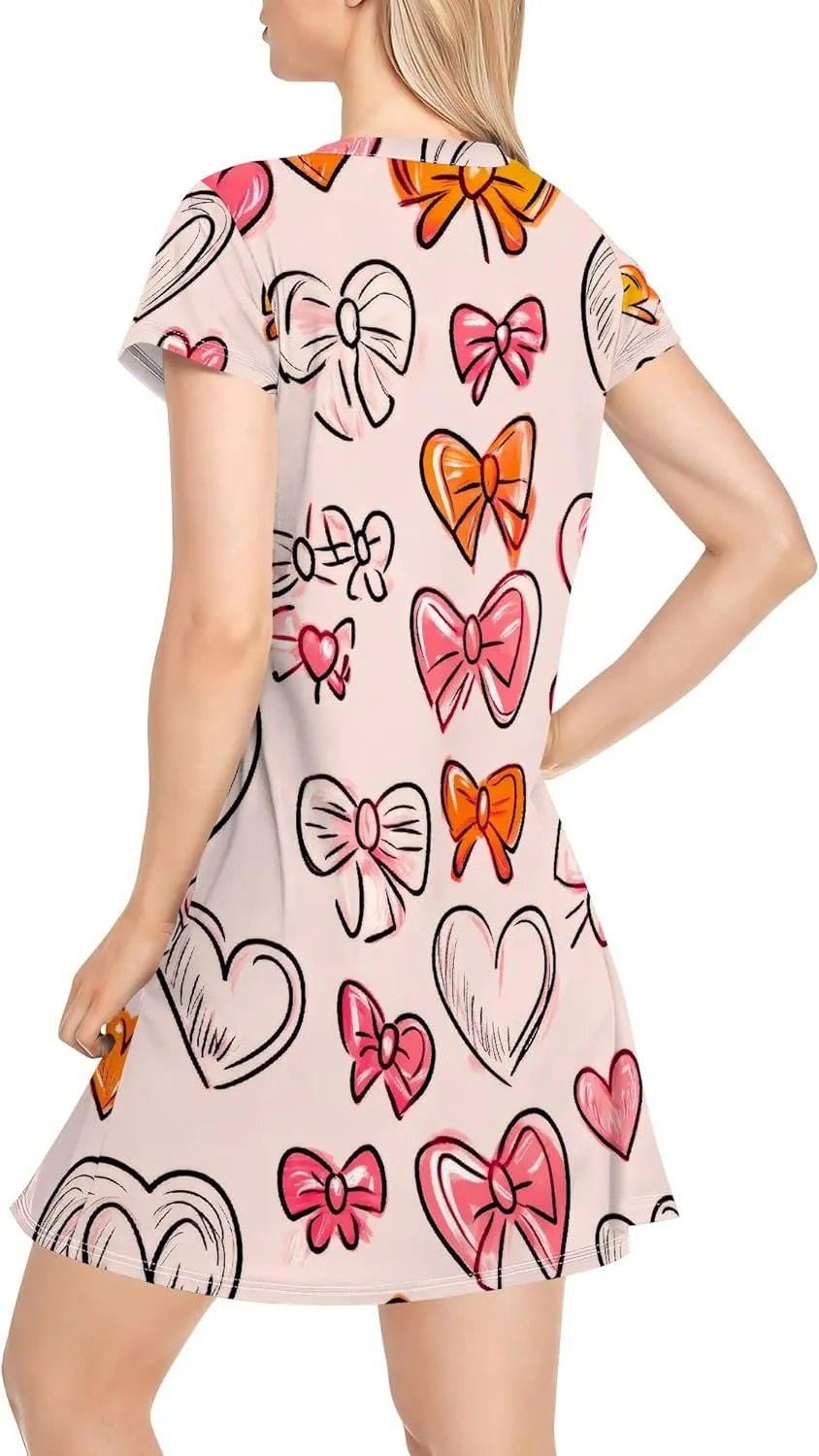 Women's Casual Loose T-Shirt A-line Dress Summer Swing Short Sleeve Dresses Sexy Fashion Mini Sundress Vacation Clothing