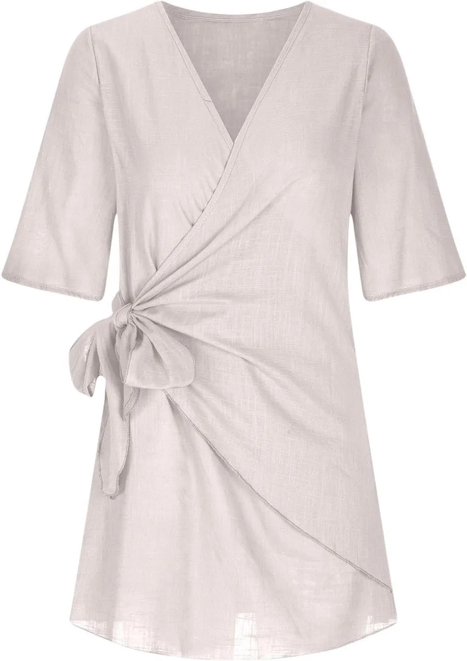 Women's Casual T Shirt Dress Summer 1/2 Sleeve Trendy Dresses Small-Waiste Elegant Lightweight Loose Midi Dresses