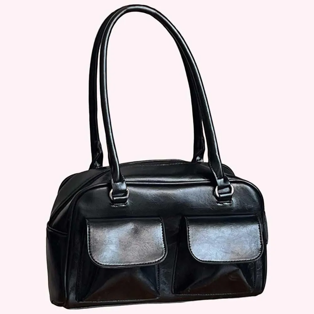Womens Handbags Soft Leather Tote Handbag Casual Retro Satchel Bag Versatile Large Capacity Commuting Bag