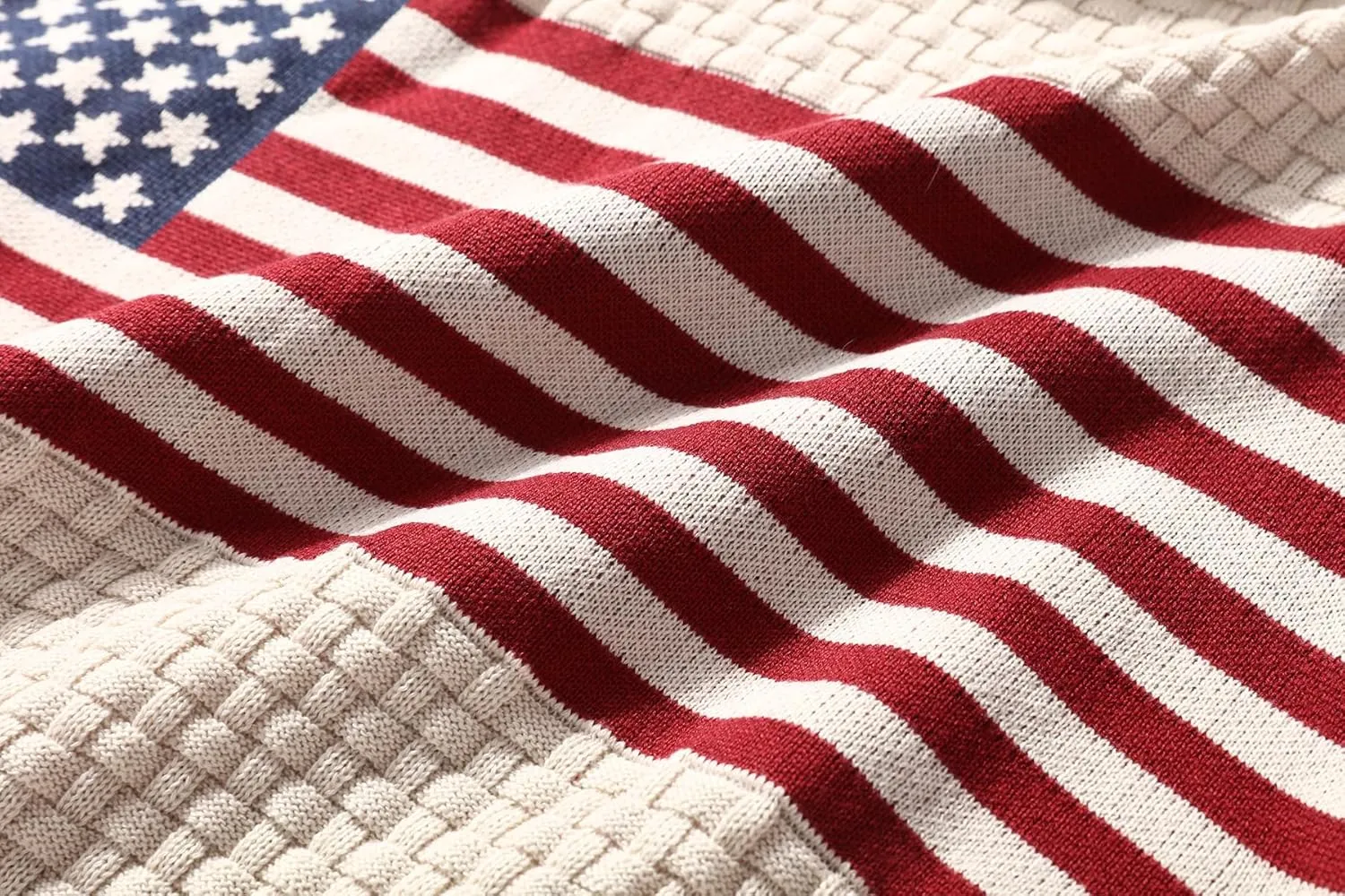 Zaitun Mens Hooded Sweatshirt Long Sleeve American Flag Knitted Hoodie Pullover Sweater